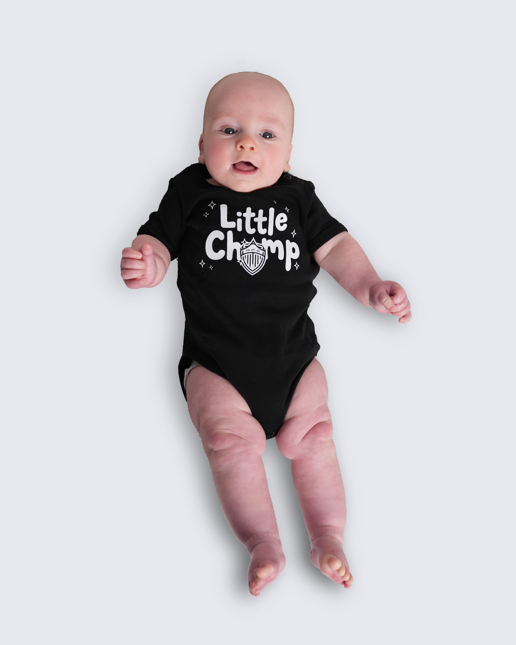 'Little Champs' Baby Onesie 25/26 - Black