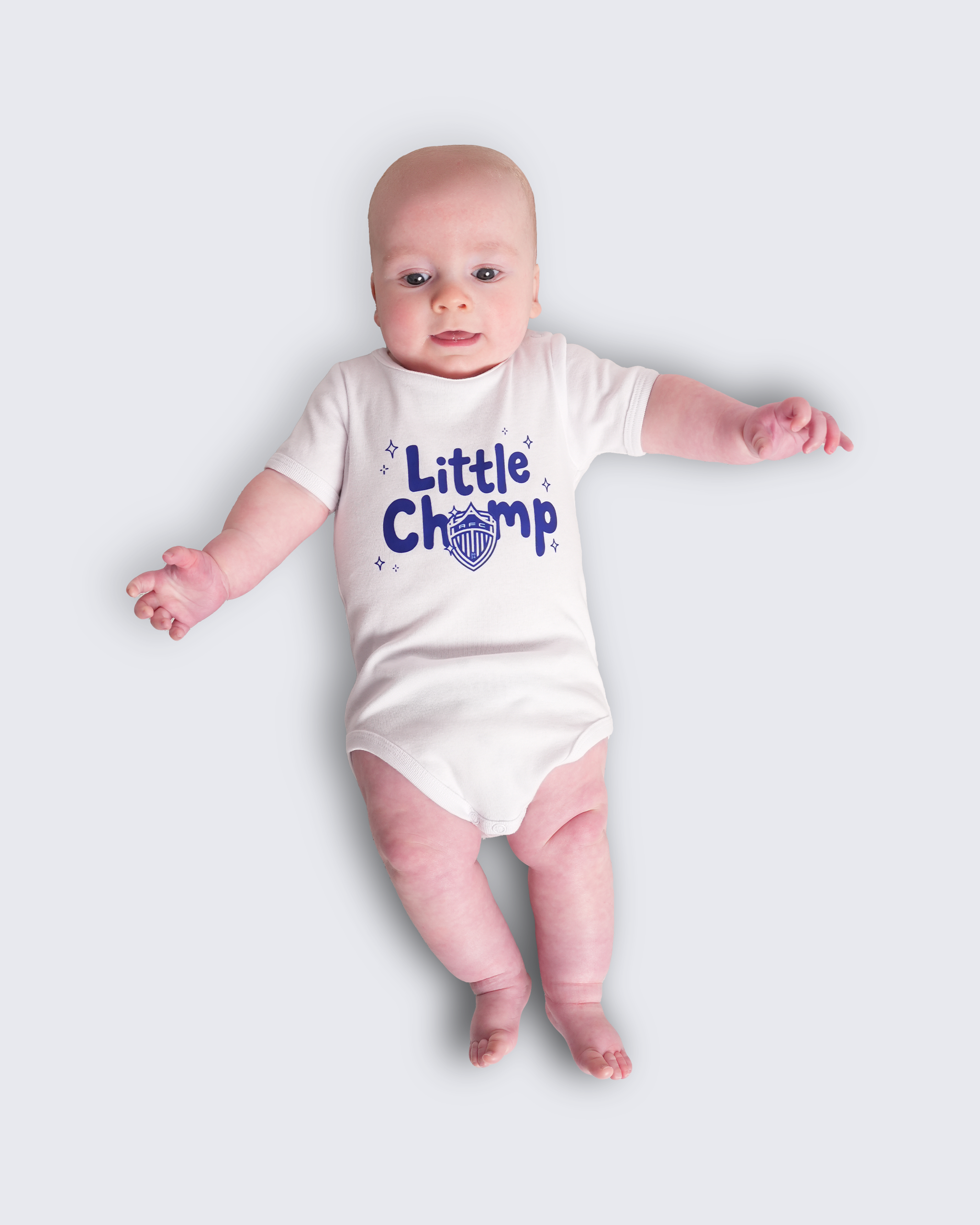 'Little Champs' Baby Onesie 25/26 -  White